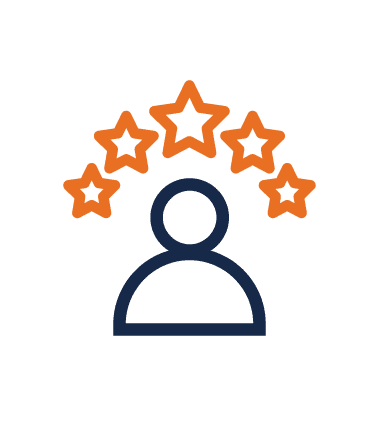 Person with 5 starts above their head icon