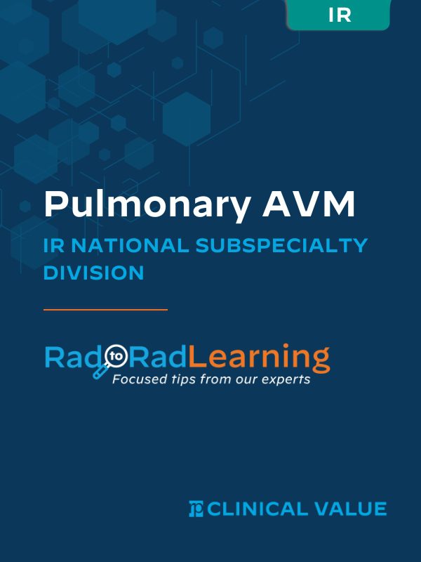 Rad to Rad Learning graphic for pulmonary pvm education.