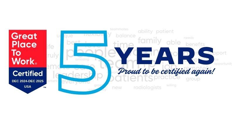 Radiology Partners celebrates it's 5th year as a certified great place to work